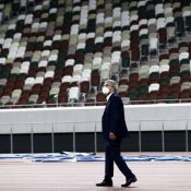 IOC President Thomas Bach Visits 2020 Olympic Stadium and Athletes Village