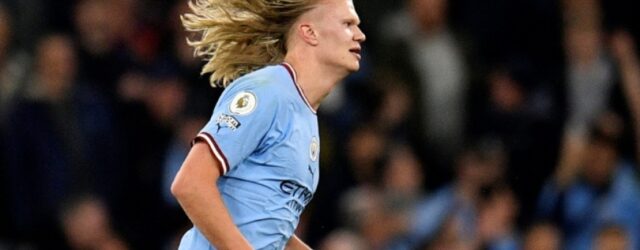 VIEW RECENT FOOTBALL MATCHES INCLUDING MANCHESTER CITY VS ARSENAL MATCH ON 26/04/2023  (PHOTO – HAALAND LET’S HIS HAIR DOWN IN CELEBRATION AFTER MAN CITY’S 4 – 1 WIN)