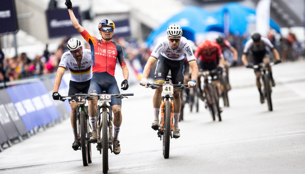 Sensational wins for Great Britain’s Tom Pidcock and Austria’s Laura Stigger in first UCI Mountain Bike Short Track World Cups of the 2023 series.