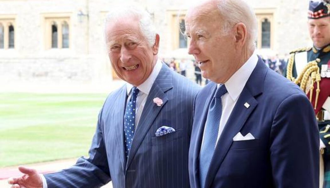 KING CHARLES RECEIVES U.S. PRESIDENT JOE BIDEN AT WINDSOR CASTLE ON 10/07/2023