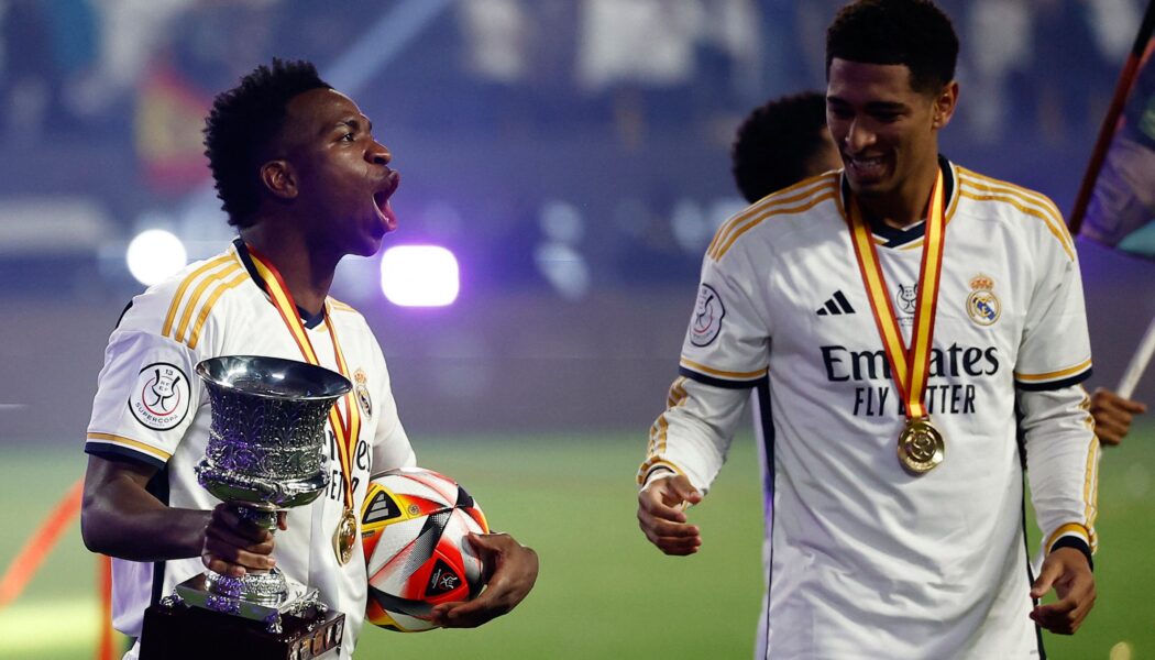 SPANISH SUPER CUP FINAL : REAL MADRID VS BARCELONA – 14/01/2024  (PHOTO – VINICIUS JUNIOR CELEBRATES WITH REAL MADRID)
