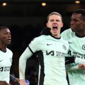 PREMIER LEAGUE : CRYSTAL PALACE VS CHELSEA – 12/02/2024  (PHOTO – CONOR GALLAGHER AND CHELSEA CELEBRATE)