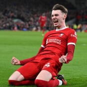 PREMIER LEAGUE – 31/01/2024 (PHOTO – CONOR BRADLEY SCORES HIS FIRST GOAL FOR LIVERPOOL)
