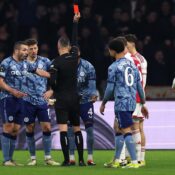 Europa Conference League : Ajax vs Aston Villa – 07/03/2024  (Photo – The Ref’s Arm Was Aching By The End Of The Match!)