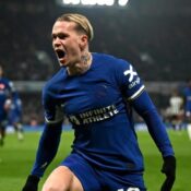 PREMIER LEAGUE : CHELSEA VS NEWCASTLE UNITED – 11/03/2024  (PHOTO – CHELSEA’S MYKHAILO MUDRYK CELEBRATES)