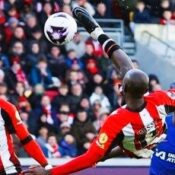 PREMIER LEAGUE : 02/03/2024  (PHOTO – BRENTFORD’S YOANE WISSA’S STUNNING BICYCLE BACK-KICK)