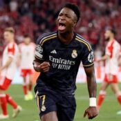 CHAMPIONS LEAGUE SEMI-FINAL : BAYERN MUNICH VS REAL MADRID – 30/04/2024  (PHOTO – VINICIUS JUNIOR SCORED A BRILLIANT BRACE FOR REAL MADRID)