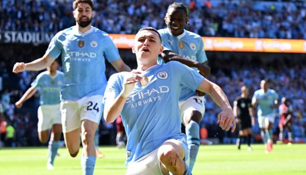 PREMIER LEAGUE FINAL DAY : MANCHESTER CITY VS WEST HAM UNITED – 19/05/2024  (PHOTO – PHIL FODEN & MAN CITY CELEBRATE)