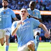 PREMIER LEAGUE FINAL DAY : MANCHESTER CITY VS WEST HAM UNITED – 19/05/2024  (PHOTO – PHIL FODEN & MAN CITY CELEBRATE)