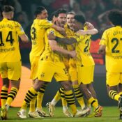 UEFA CHAMPIONS LEAGUE : PSG VS BORUSSIA DORTMUND – 07/05/2024  (PHOTO – BORUSSIA DORTMUND CELEBRATE)