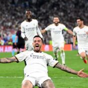 CHAMPIONS LEAGUE : REAL MADRID VS BAYERN MUNICH – 08/05/2024  (PHOTO – REAL MADRID’S JOSELU CELEBRATES)