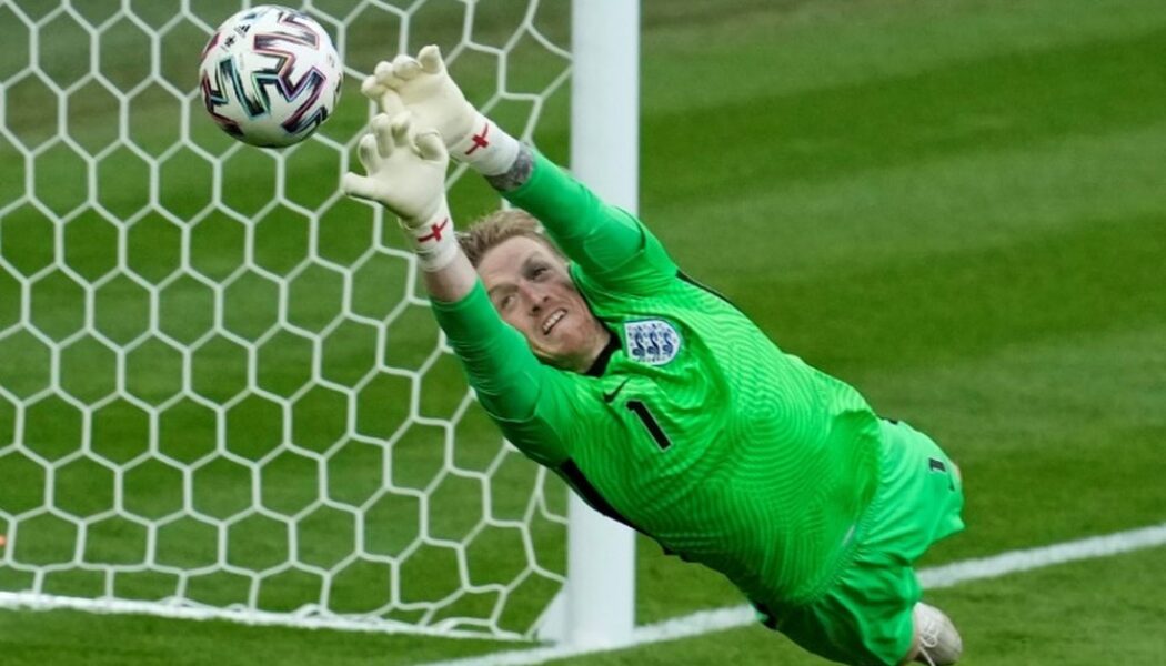 ENGLAND’S JORDAN PICKFORD GIVES PRESS CONFERENCE AHEAD OF ENGLAND’S MATCH WITH SERBIA TOMORROW…(PHOTO – JORDAN PICKFORD)