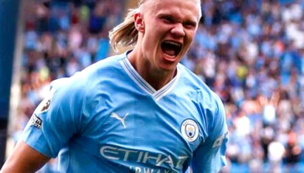 PREMIER LEAGUE 2023:  MANCHESTER CITY VS FULHAM – 02/09/2023 (PHOTO – ERLING HAALAND CELEBRATES HIS HAT-TRICK)