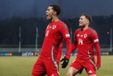 UEFA NATIONS LEAGUE : ICELAND VS WALES – 11/10/2024   (PHOTO – WALES’S BRENNAN JOHNSON CELEBRATES)