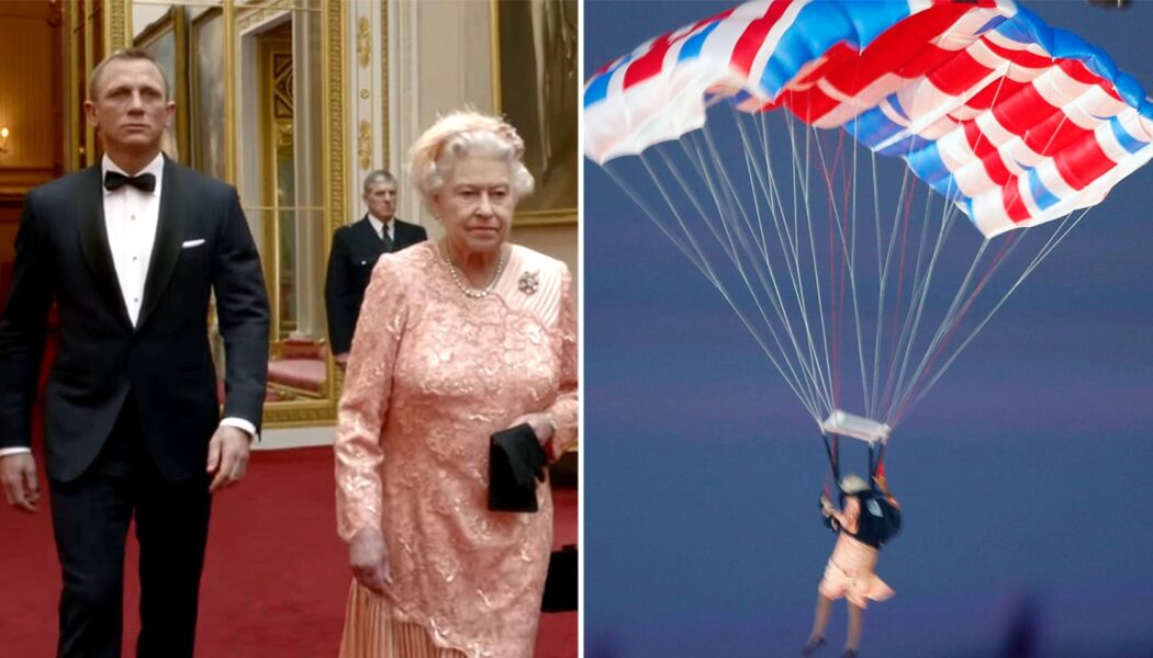 QUEEN ELIZABETH IS ESCORTED TO THE LONDON 2012 OLYMPICS BY JAMES BOND