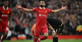 UEFA CHAMPIONS LEAGUE : TUESDAY – 21/01/2025  (PHOTO – MO SALAH CELEBRATES)