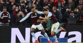 PREMIER LEAGUE :  SATURDAY – 22/02/2025  (PHOTO – RASHFORD AND ASENSIO CELEBRATE AFTER RASHFORD’S SUPERB ASSISTS)