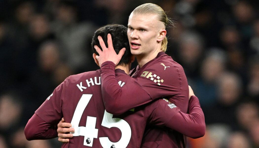 PREMIER LEAGUE : TOTTENHAM VS MAN CITY – 26/02/2025  (PHOTO – ERLING HAALAND CELEBRATES)