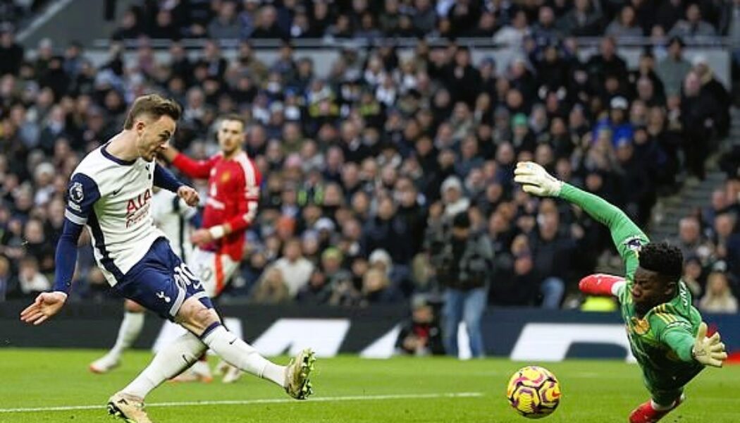 PREMIER LEAGUE :  TOTTENHAM VS MAN UNITED – 16/02/2025  (PHOTO – JAMES MADDISON SCORES FOR TOTTENHAM)