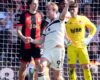 PREMIER LEAGUE : BOURNEMOUTH VS MANCHESTER UNITED – 27/04/2025  (PHOTO – RASMUS HOJLUND CELEBRATES)