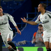 UEFA CONFERENCE LEAGUE : CHELSEA VS LEGIA WARSAW – 17/04/2025  (PHOTO – STEVE KAPUADI CELEBRATES)