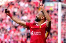 PREMIER LEAGUE : LIVERPOOL VS TOTTENHAM HOTSPUR – 27/04/2025  (PHOTO – MO SALAH CELEBRATES)