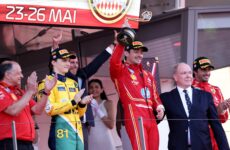 Charles Leclerc Wins The Monaco Grand Prix 2024  (Photo – Prince Albert & Charles Leclerc Celebrate With Podium)