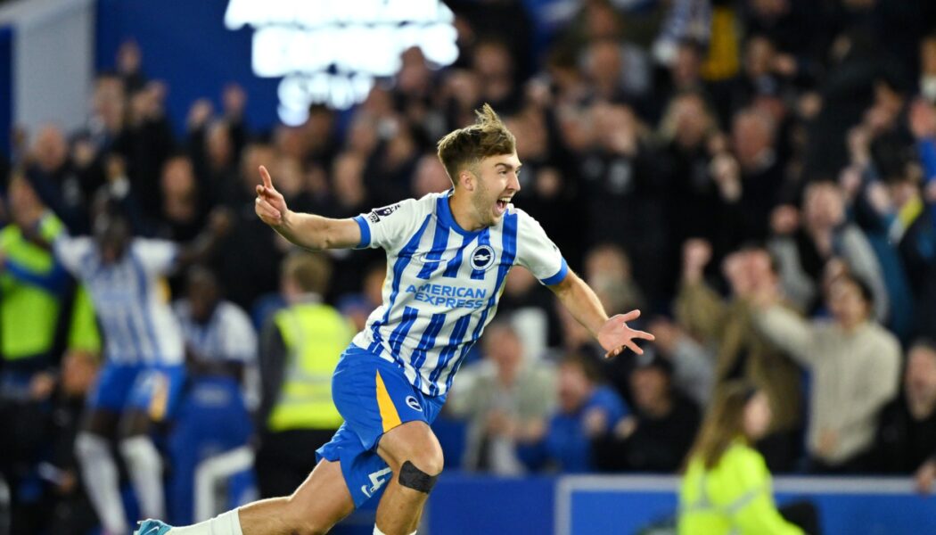 PREMIER LEAGUE : BRIGHTON AND HOVE ALBION VS LIVERPOOL – 19/05/2025   (PHOTO – JACK HINSHELWOOD CELEBRATES)