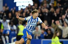 PREMIER LEAGUE : BRIGHTON AND HOVE ALBION VS LIVERPOOL – 19/05/2025   (PHOTO – JACK HINSHELWOOD CELEBRATES)