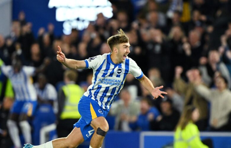 PREMIER LEAGUE : BRIGHTON AND HOVE ALBION VS LIVERPOOL – 19/05/2025   (PHOTO – JACK HINSHELWOOD CELEBRATES)