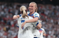 UEFA WOMEN’S NATIONS LEAGUE : ENGLAND WOMEN VS PORTUGAL WOMEN – 30/05/2025  (PHOTO – AGGIE BEEVER-JONES AND BETH MEAD CELEBRATE)