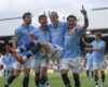 PREMIER LEAGUE : SUNDAY – 25/05/2025  (PHOTO – ERLING HAALAND AND MAN CITY CELEBRATE)