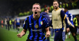 CHAMPIONS LEAGUE SEMI-FINAL : INTER MILAN VS BARCELONA – 06/05/2025  (PHOTO – DAVIDE FRATTESI CELEBRATES)