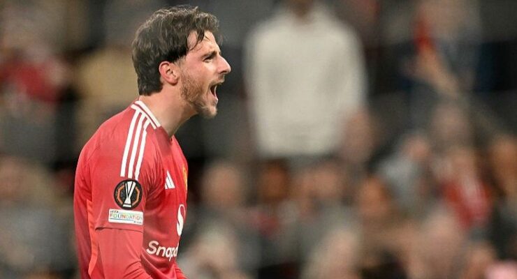 UEFA EUROPA LEAGUE SEMI-FINAL : MANCHESTER UNITED VS ATHLETIC BILBAO – 08/05/2025  (PHOTO – MASON MOUNT CELEBRATES)