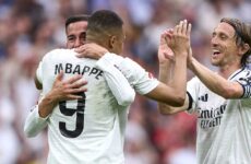 SPANISH LA LIGA : REAL MADRID VS REAL SOCIEDAD – 24/05/2025  (PHOTO – REAL MADRID AND MBAPPE CELEBRATE)