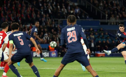 CHAMPIONS LEAGUE SEMI-FINAL :  PSG VS ARSENAL – 07/05/2025  (PHOTO – FABIAN RUIZ SCORES FOR PSG)