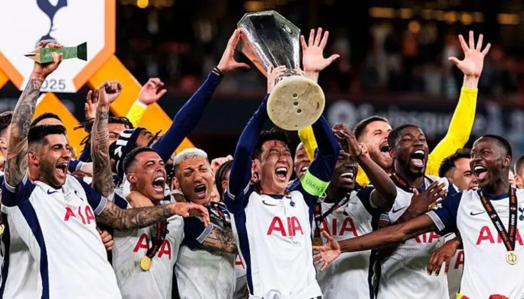 UEFA EUROPA LEAGUE FINAL : TOTTENHAM HOTSPUR VS MANCHESTER UNITED – 21/05/2025  (PHOTO – SON HEUNG-MIN LIFTS THE TROPHY)