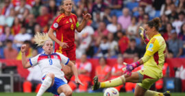 UEFA WOMEN’S NATIONS LEAGUE : SPAIN WOMEN VS ENGLAND WOMEN – 03/06/2025  (PHOTO – ALESSIA RUSSO SCORES FOR ENGLAND)