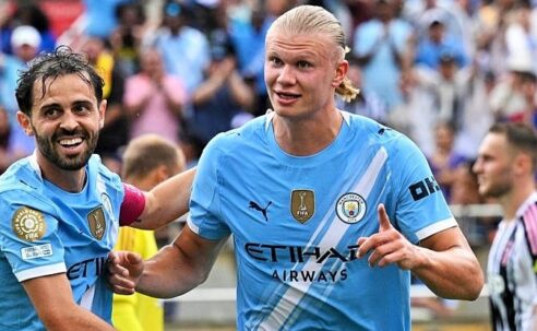FIFA CLUB WORLD CUP 2025:  JUVENTUS VS MANCHESTER CITY 26/06/2025 – (PHOTO ERLING HAALAND AND BERNARDO SILVA CELEBRATE)