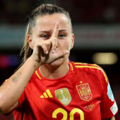 UEFA WOMEN’S EUROS 2025 QUARTER-FINAL :  SPAIN VS SWITZERLAND – 18/07/2025 (PHOTO – CLAUDIA PINA CELEBRATES)