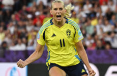 UEFA WOMEN’S EUROS 2025 : SATURDAY – 12/07/2025  (PHOTO – STINA BLACKSTENIUS CELEBRATES)