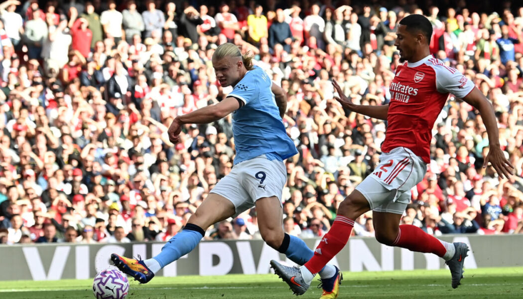 PREMIER LEAGUE : ARSENAL VS MANCHESTER CITY – 21/09/2025  (PHOTO – HAALAND SCORES FOR MAN CITY)