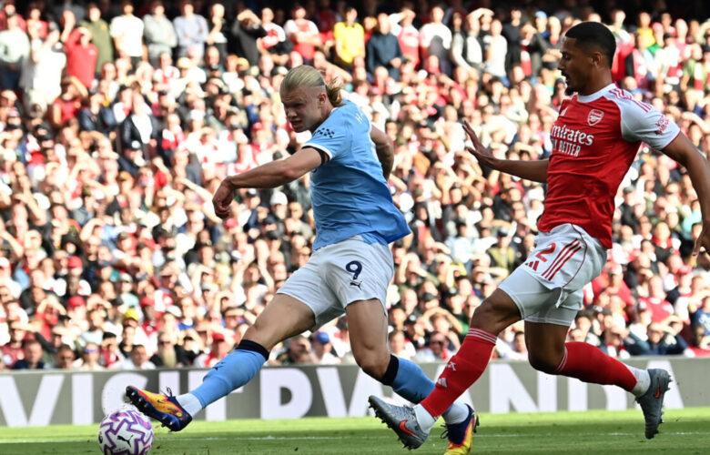 PREMIER LEAGUE : ARSENAL VS MANCHESTER CITY – 21/09/2025  (PHOTO – HAALAND SCORES FOR MAN CITY)