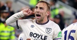 PREMIER LEAGUE :  EVERTON VS WEST HAM – 29/09/2025  (PHOTO – JARROD BOWEN CELEBRATES)