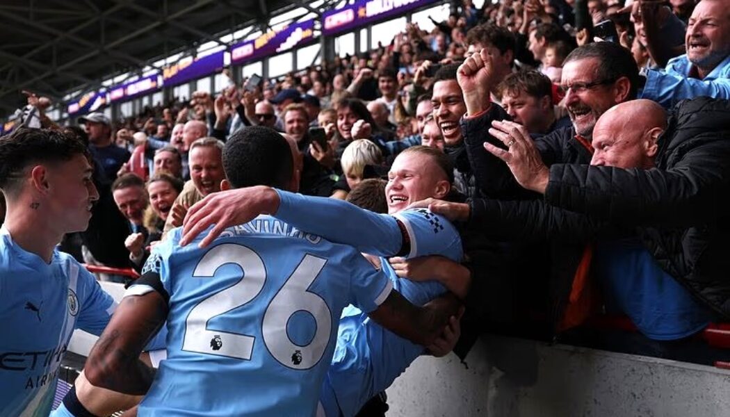 PREMIER LEAGUE MATCHES : 05/10/2025  (PHOTO – ERLING HAALAND CELEBRATES)