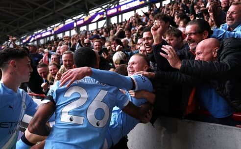 PREMIER LEAGUE MATCHES : 05/10/2025  (PHOTO – ERLING HAALAND CELEBRATES)