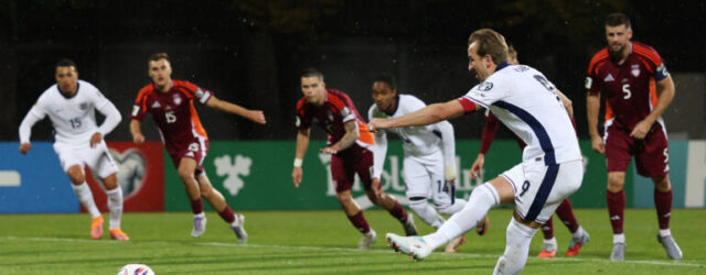 WORLD CUP QUALIFIERS : LATVIA VS ENGLAND – 14/10/2025  (PHOTO – HARRY KANE SCORES A BRACE FOR ENGLAND)