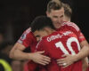 UEFA EUROPA LEAGUE & CONFERENCE LEAGUE MATCHES : 02/10/2025  (PHOTO – NOTTINGHAM FOREST’S CHRIS WOOD CELEBRATES)