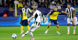 CHAMPIONS LEAGUE :  UNION SAINT-GILLOISE VS NEWCASTLE – 01/10/2025  (PHOTO – ANTHONY GORDON SCORES TWO PENALTIES FOR NEWCASTLE)