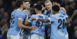CHAMPIONS LEAGUE :  MAN CITY VS BORUSSIA DORTMUND – 05/11/2025 (PHOTO – MAN CITY CELEBRATES)
